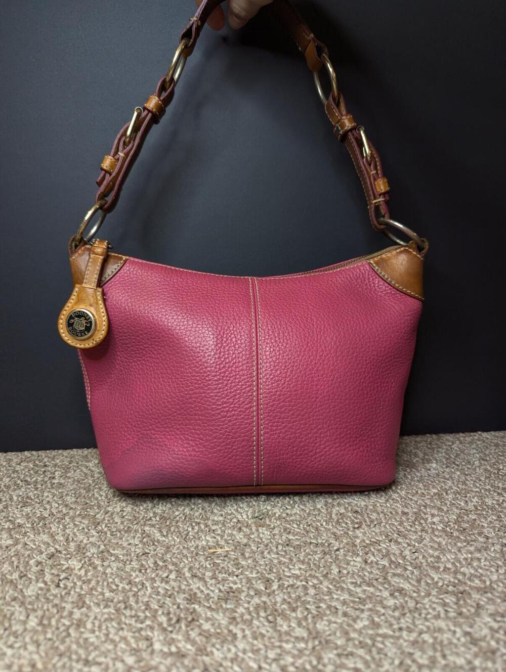 Dooney & Bourke All Weather Leather Hobo Bag - Pink Tan - Pebbled - Trim